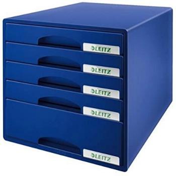Leitz Plus 52110035 - Buc de cajones, A4, 5 cajones, Azul, Plástico