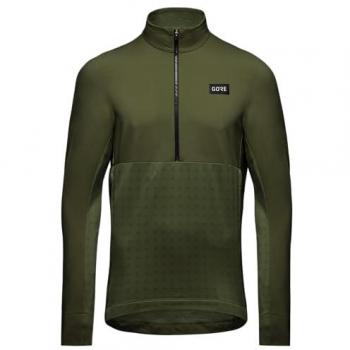Maillot GOREWEAR TrailKPR Hybrid 1/2 Cremallera Manga Larga Verde Oscuro - S