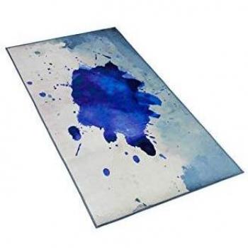 Alfombra Abstracta Multicolor 80 x 150 cm con Estampado de Goteo