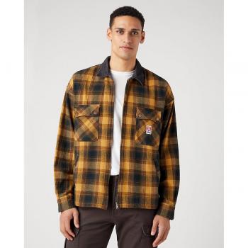 Camisa de hombre corte relaxed de cuadros en amarillo Wrangler con bolsillo doble
