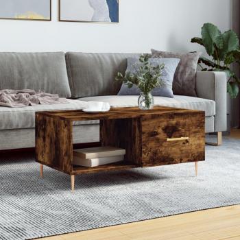 Mesa de centro Smoke Oak 90x50x40cm en madera contrachapada roble ahumado marrón
