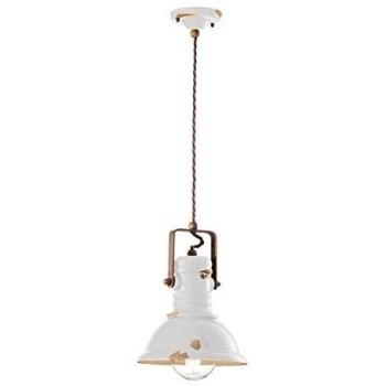 Lámpara Colgante Industrial Ferroluce C1691 Blanco 23 cm