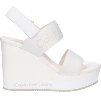 Sandalias Wedge de Calvin Klein Jeans con Cinta en Color Blanco para Dama EU 40