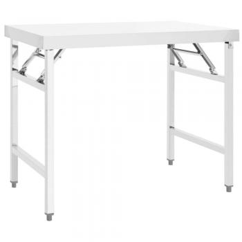 vidaXL Kitchen Folding Work Table 100x60x80 cm Stainless Steel