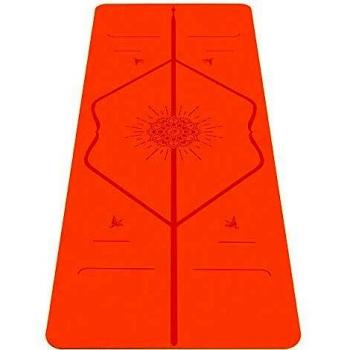 Liforme Esterilla De Yoga Happiness - Mejor Estera De Yoga del Mundo con Sistema De Alineación Patentado - Yoga Mat Ecológica y Completamente Antideslizante - Edición Especial Happiness - Naranja