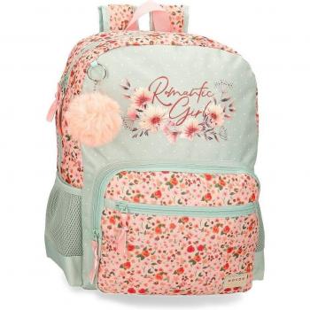 Movom Romantic Girl Mochila Verde 31x42x13cm Poliéster Multicolor con Bolsillos Laterales