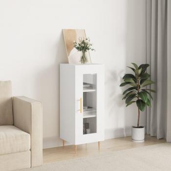 Aparador blanco 34,5x34x90 cm de madera multicapa y madera de ingeniería