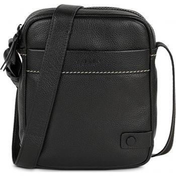 Bandolera Jaslen Piel Monza 313019 Negra 20x15 cm Hombre Cuero con Cremallera