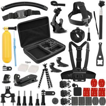 efluky 53-en-1 Kit de accesorios Deportes al aire libre Bundle para GoPro Hero Series Sj4000 Sj4000 plus Sj5000 Sj6000 Lightdow / XiaoMi Yi /WiMiUS / DBPOWER / Cámara de Acción APEMAN / Action Camera Campark / Action Camera VicTsing y otras cámara depo