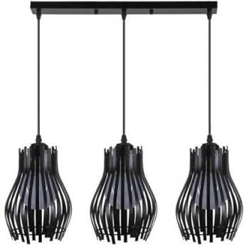 Regleta de Techo Alargada 3xE27 Negra 64x16cm Ragusa