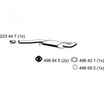 Silenciador Intermedio ERNST 204026 para Audi 4A0253409D