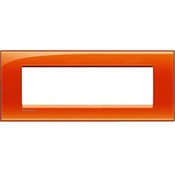 Placa embellecedora 7 módulos centrados Livinglight BTICINO LNA4807OD Naranja