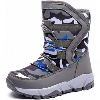 UBFEN Botas de Nieve Botas de Invierno para Niñas Impermeable Botas de Invierno para Niños Senderismo Niña de Outdoor Botas 31 EU C Gris
