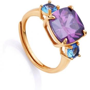 Anillo Viceroy Elegant de plata con baño de oro y cristales azules y morados