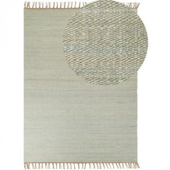 Alfombra de Yute Verde 160 x 230 cm Hecha a Mano con Borlas Estilo Boho
