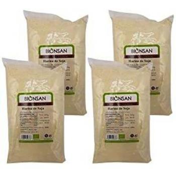 Bionsan Harina de Soja Ecológica No Tostada - 4 Bolsas de 500 gr - Total: 2000 gr