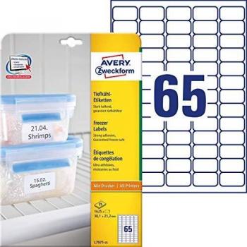 AVERY Zweckform L7971-25 - Etiquetas de congelación, aptas para congelador,