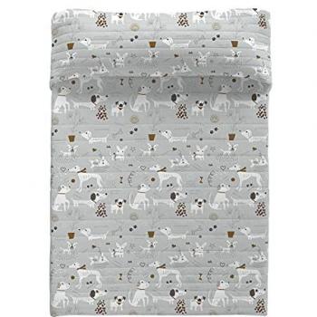 Colcha bouti reversible Panzup Dogs 3 200 x 260 cm para cama de 105/110
