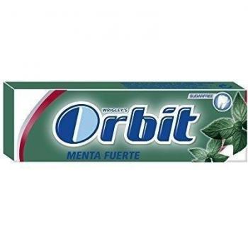Orbit chicle sin azúcar sabor menta fuerte 10 grageas