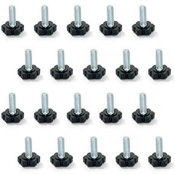Emuca 2020305 Pie nivelador para mueble, rosca M6x30mm, Lote de 20 piezas