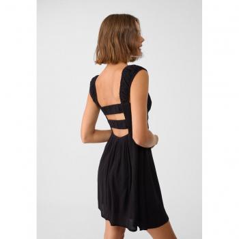 Stradivarius Short crepe dress with elasticated details Black L