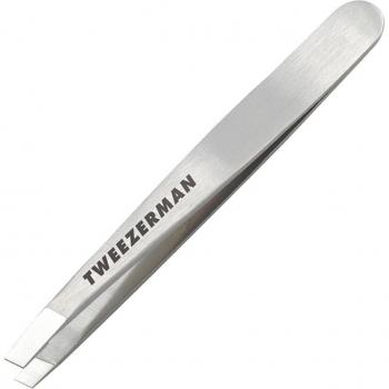 Tweezerman Mini Slant Tweezer with Travel Case, Stainless Steel, 1 pc