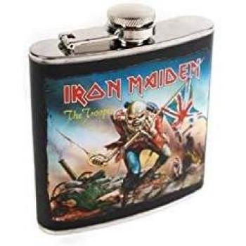 Iron Maiden Petaca, Acero, Negro, 9 x 2.5 x 11 cm