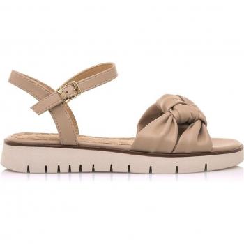 Sandalias planas de mujer con detalle de nudo - GUANSHUN CREMA