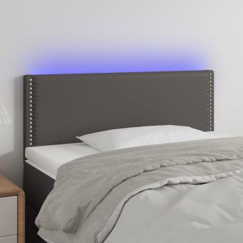 Cabecero gris en cuero sintético con LED 100x5x78/88 cm vidaXL