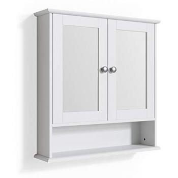 Armario Espejo para Baño Bianco 56 x 58 cm con Estante y Doble Puerta
