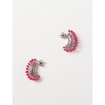 Bottega Veneta Silver Earrings - One Size - Women's Fuchsia Accent
