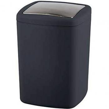 Cubo de Baño Barcelona L, Antracita, 8.5L, Plástico Infracturable sin BPA