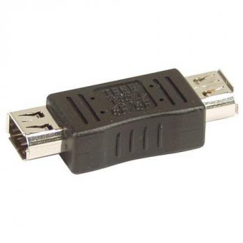 Adaptador FireWire Inline 34601, 6 polos hembra a hembra, negro, para datos y video