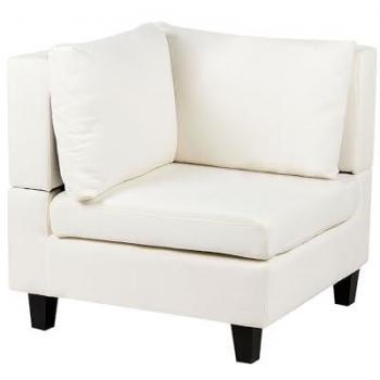 Sillón modular esquinero de tela poliéster 1 plaza acolchado con cojín blanco crema Unstad