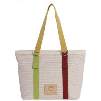 Bolso de hombro Lorena beige con cremallera