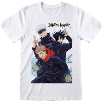 Jujutsu Kaisen Trio T-Shirt White - Unisex, Front Print Design, Officially Licensed Merchandise