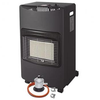 Estufa de Gas Butano Plegable Cerámica 4200W con Kit de Conexión y Triple Sistema de Seguridad para 20-80m²