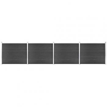 Juego de valla de WPC 699x146 cm Gris