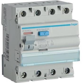 Interruptor Diferencial 40A 4P 0,3A Tipo A CFA440J HAGER