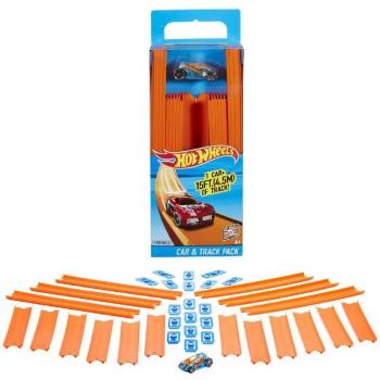Mattel Hot Wheels Pista Recta con Coche Track Builder - Tramos de pista, vehículo incluido, accesorios para pistas de coches de juguete
