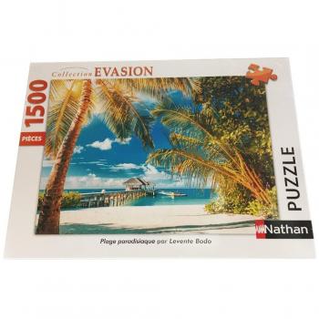 Nathan 1500-Piece Paradise Beach Puzzle - Premium Quality for Ages 14+ - Perfect Fit - Escape Collection