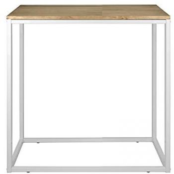 Recibidor iCub 100x35x82cm Blanco Madera Maciza de Pino Acabado Vintage Estilo Industrial