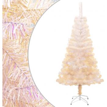 vidaXL Artificial Christmas Tree with Iridescent Tips White 150 cm PVC