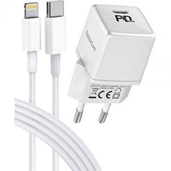 20W Cargador Carga Rapida para iPhone, [Certificado Apple MFi] BabbleCom Cargador USB C para iPhone 13 con Cable USB C a Lightning de 2m para iPhone 13/13 Mini/13 Pro/13 Pro MAX,12,11,XS,X,8,iPad