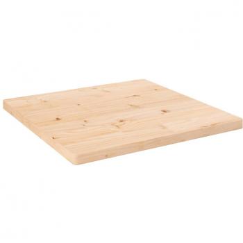 Tablero de mesa cuadrado de madera maciza de pino 60x60x2,5 cm en color marrón