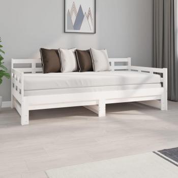 Sofá cama extraíble de madera maciza de pino blanco 2x(90x190) cm