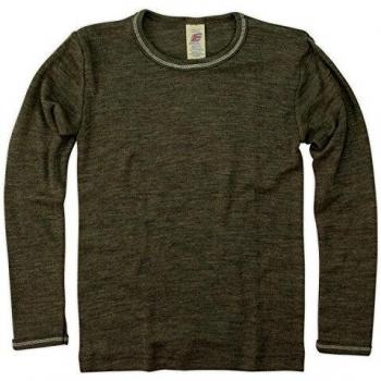 Camisa Manga Larga Infantil de Lana y Seda Color Nogal Talla 104 Engel Natur