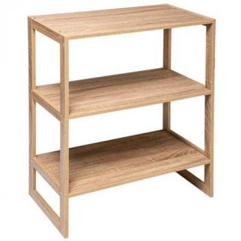 XOCOTŌ® Estantería Apilable 'Puzzle' 4 Compartimentos Efecto Roble Natural - Estanterías Individuales y Apilables, Personaliza tu Espacio