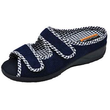 Pantuflas Doctor Cutillas 21823 Autoadherente Marino para mujer, talla 36, Zapatilla Hogar Slipper de Tela para Plantillas