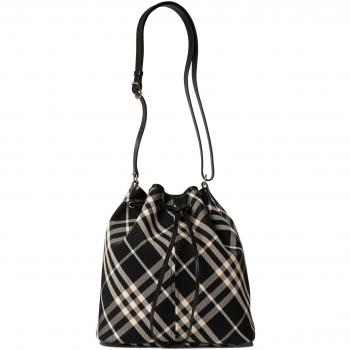 Burberry Women's Medium Check Bucket Bag in Black